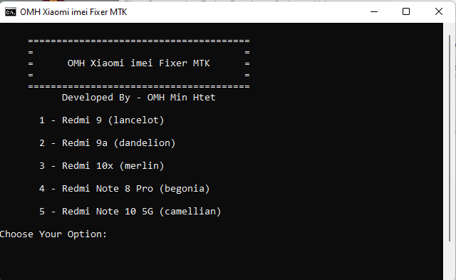 OMH Xiaomi IMEI Fixer Tool