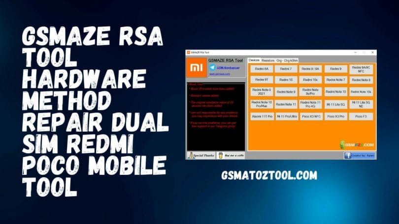 Download GsmAze RSA Tool V1.2 Hardware Method Repair Dual Sim Tool