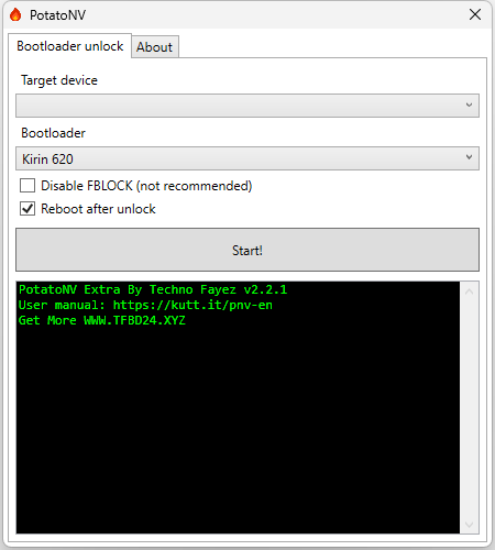 Potatonv bootloader unlock tool