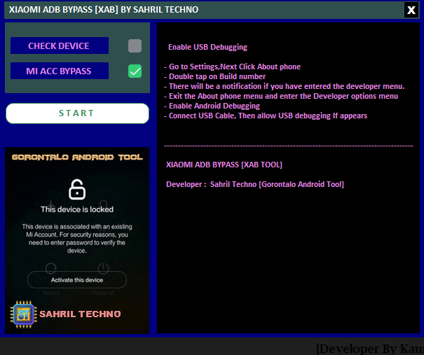 Xiaomi ADB Bypass (XAB) tool by Sahril Techno
