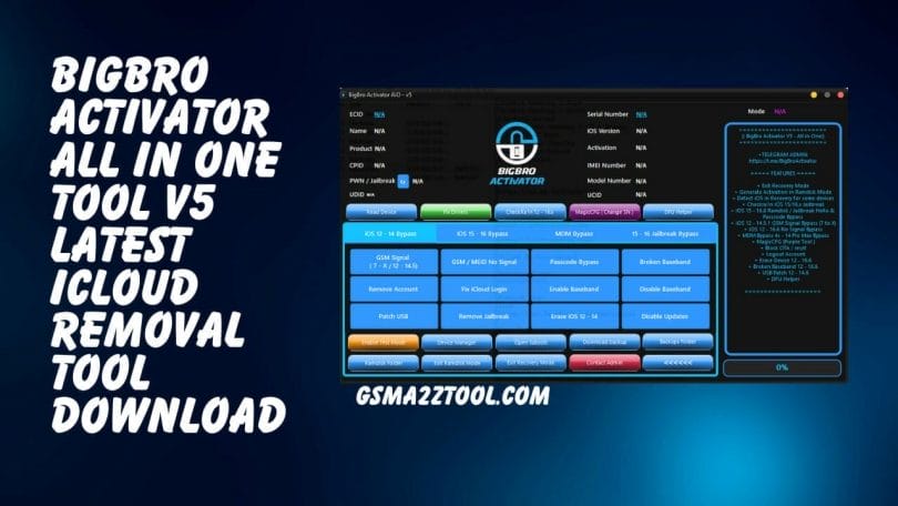 BigBro Activator All in One v5 ICloud Bypass Tool Free Download
