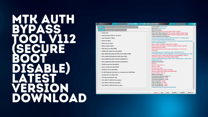 MTK Auth Bypass Tool V112 (MTK Meta Mode Utility) Tool