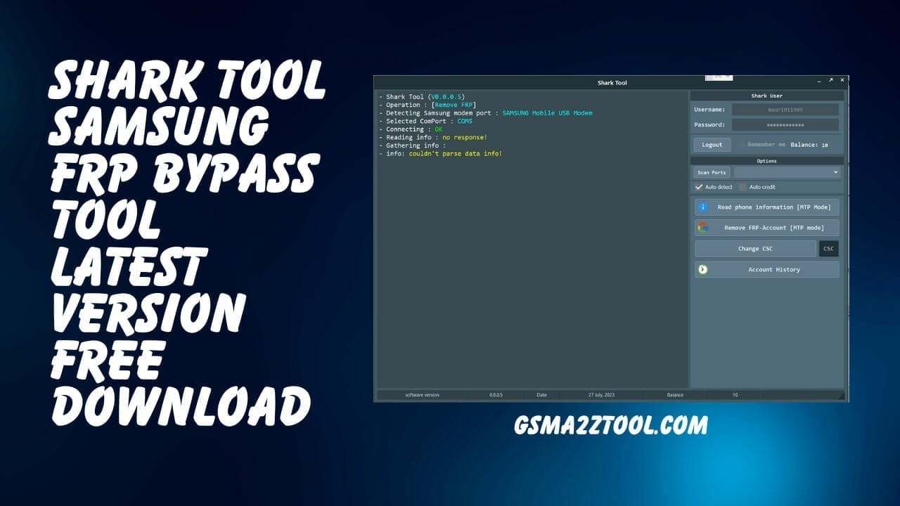 Shark tool v0. 5 samsung frp bypass tool latest version download