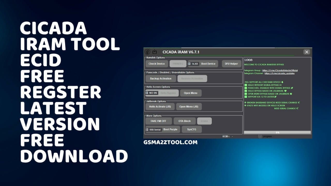 Cicada iram tool v6. 7. 1 ecid free regster