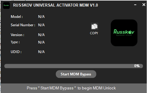 Russkov universal activator mdm