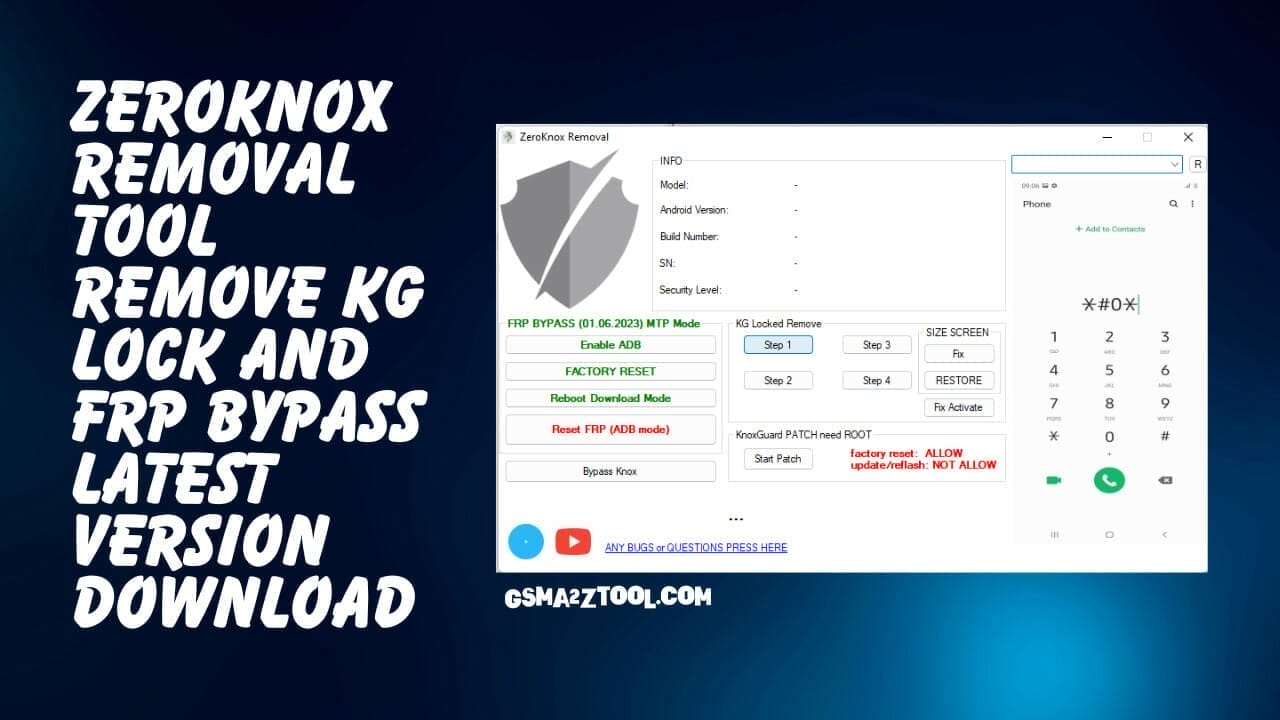 ZeroKnox Removal Tool V1 4 Latest Version Free Download   ZeroKnox Removal Tool Remove KG Lock And FRP Bypass Latest Version Download 