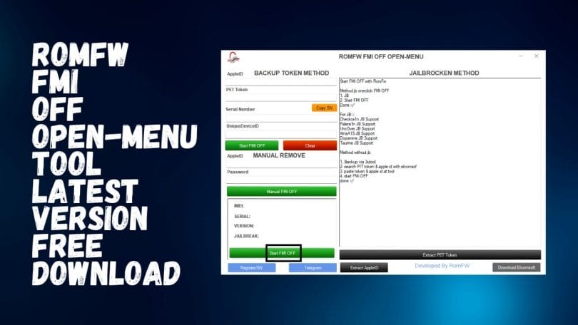 RomFw FMI OFF Open-Menu Tool RomFw FMI OFF Open-Menu Tool